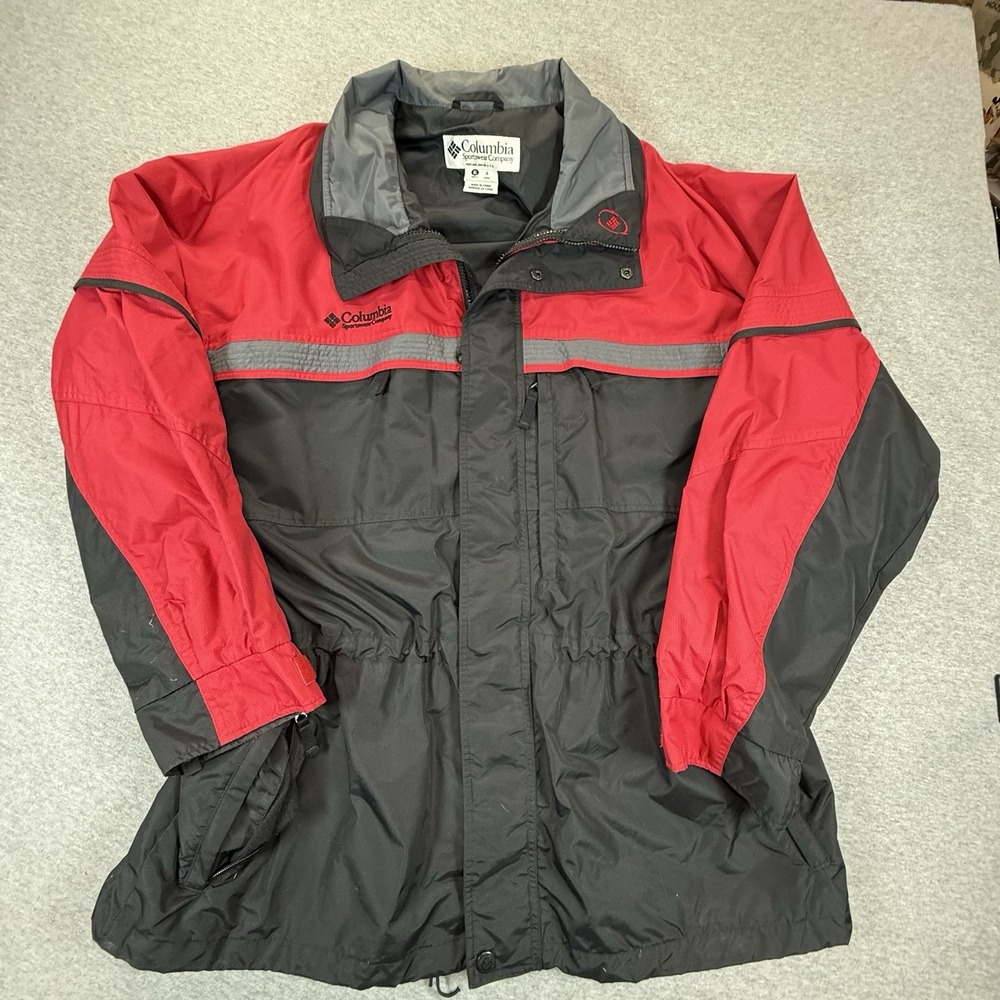 Columbia Mens Gizzmo Vented Jacket Red Black Full Zip Vintage XL